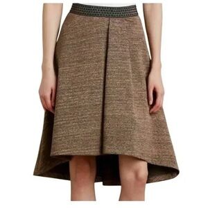 HD in Paris Anthro metallic bronze shimmer hi lo asymmetrical skirt XS